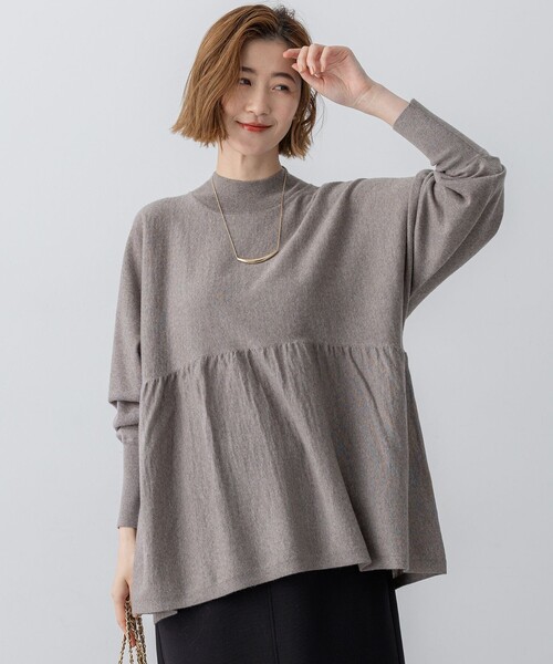 セール】【洗える】ウールギャザー ドルマンスリーブ ニット（ニット