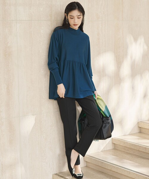 セール】【洗える】ウールギャザー ドルマンスリーブ ニット（ニット