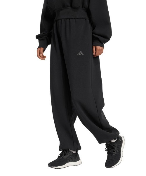 adidas（アディダス）の「アディダス adidas ALL SZN ソフト ラックス ルーズ パンツ（その他パンツ・レディース・ホワイト/ブラック・M/L/XL/S）」の2枚目の写真