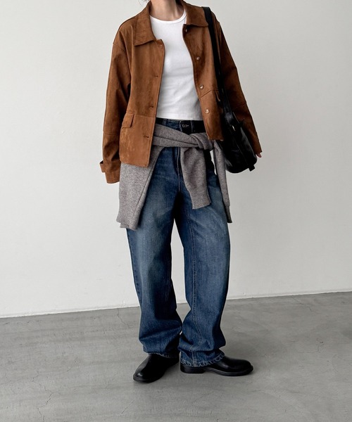 CANAL JEAN(キャナルジーン)の「El mar 合皮スウェードショートジャケット(その他アウター・レディース・キャメル・ONE SIZE)」の3枚目の写真