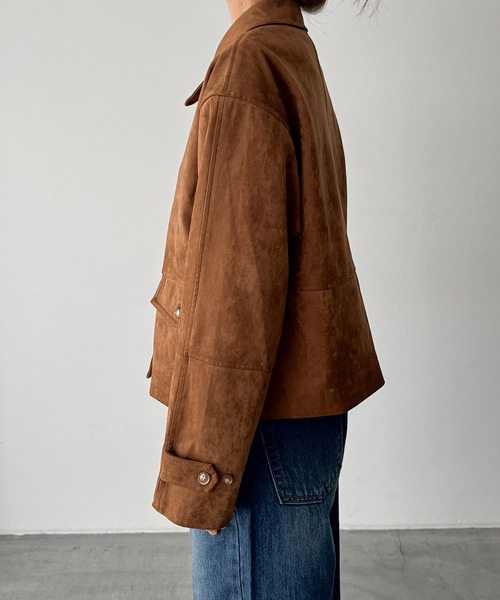 CANAL JEAN(キャナルジーン)の「El mar 合皮スウェードショートジャケット(その他アウター・レディース・キャメル・ONE SIZE)」の5枚目の写真