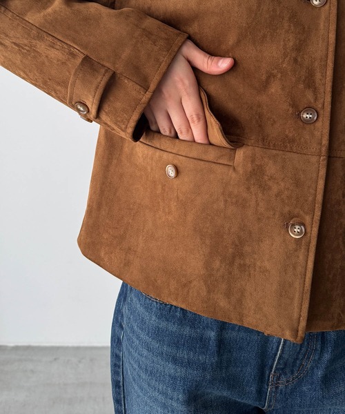 CANAL JEAN(キャナルジーン)の「El mar 合皮スウェードショートジャケット(その他アウター・レディース・キャメル・ONE SIZE)」の8枚目の写真