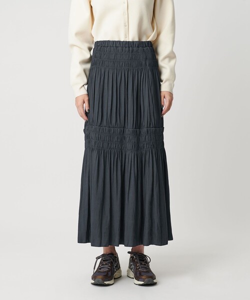 BEAUTY&YOUTH UNITED ARROWS（ビューティーアンドユースユナイテッドアローズ）の「【WEB限定】シャーリング キリカエ フレアスカート（スカート・レディース・オフホワイト/ネイビー/ライム・FREE）」の16枚目の写真