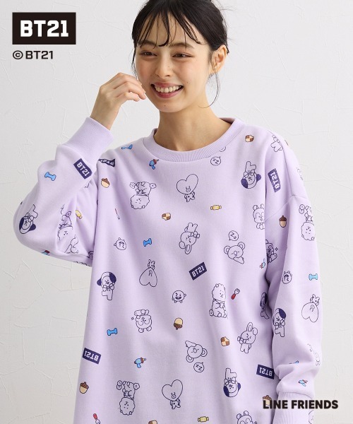 SMILE LAND(スマイルランド)の「【BT21】裏起毛チュニック<大きいサイズ有>(その他トップス・レディース・ライトパープル/ブラック/ネイビー・S-M/L~LL/3L~4L/5L~6L)」の3枚目の写真