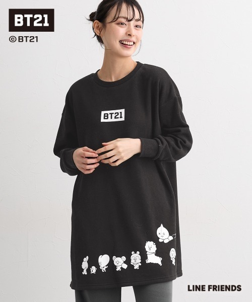 SMILE LAND(スマイルランド)の「【BT21】裏起毛チュニック<大きいサイズ有>(その他トップス・レディース・ライトパープル/ブラック/ネイビー・S-M/L~LL/3L~4L/5L~6L)」の1枚目の写真