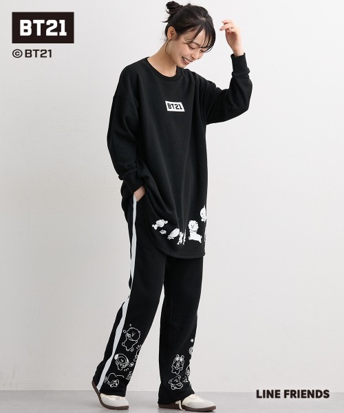SMILE LAND(スマイルランド)の「【BT21】裏起毛チュニック<大きいサイズ有>(その他トップス・レディース・ライトパープル/ブラック/ネイビー・S-M/L~LL/3L~4L/5L~6L)」の5枚目の写真