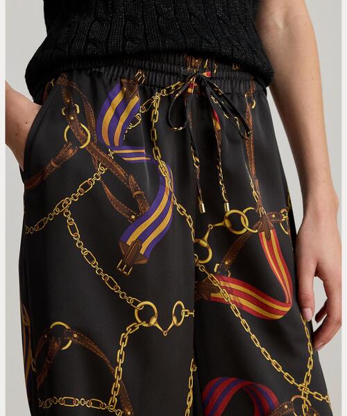 LAUREN RALPH LAUREN（ローレン ラルフ ローレン）の「ベルティングプリント シャルムーズ ワイドレッグ パンツ（その他パンツ・レディース・ブラック系1・L/M/S/XS）」の4枚目の写真