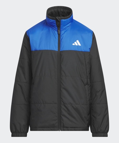 adidas(アディダス)の「キッズ マストハブ スモールロゴ ルーズフィット 中わた入りライトジャケット / アディダス adidas(ダウンジャケット/コート・キッズ・ブラック・150/160/140/130)」の1枚目の写真