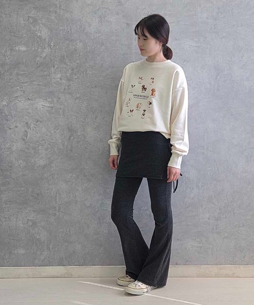 Bleu Bleuet（ブルーブルーエ）の「le petale GOOD BUDDIES DOGスウェット（スウェット・レディース・グレー/アイボリー・FREE）」の18枚目の写真