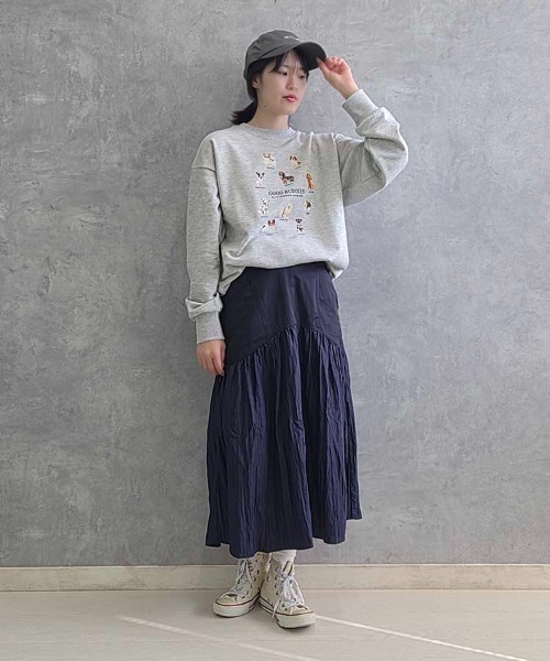 Bleu Bleuet（ブルーブルーエ）の「le petale GOOD BUDDIES DOGスウェット（スウェット・レディース・グレー/アイボリー・FREE）」の9枚目の写真