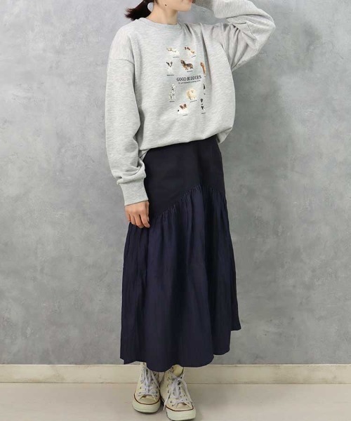 Bleu Bleuet（ブルーブルーエ）の「le petale GOOD BUDDIES DOGスウェット（スウェット・レディース・グレー/アイボリー・FREE）」の13枚目の写真