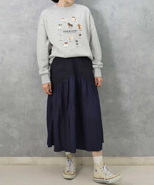 Bleu Bleuet（ブルーブルーエ）の「le petale GOOD BUDDIES DOGスウェット（スウェット・レディース・グレー/アイボリー・FREE）」の14枚目の写真