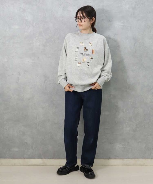 Bleu Bleuet（ブルーブルーエ）の「le petale GOOD BUDDIES DOGスウェット（スウェット・レディース・グレー/アイボリー・FREE）」の17枚目の写真