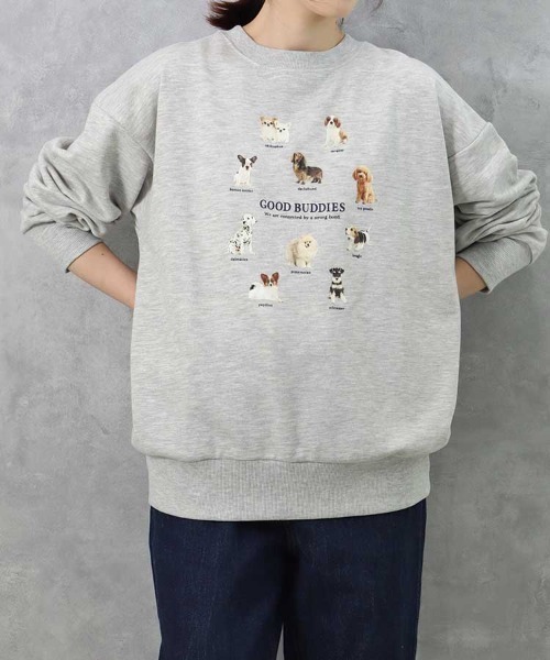 Bleu Bleuet（ブルーブルーエ）の「le petale GOOD BUDDIES DOGスウェット（スウェット・レディース・グレー/アイボリー・FREE）」の19枚目の写真