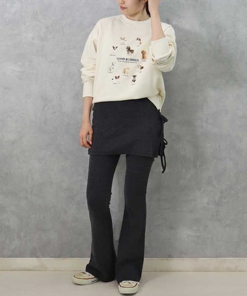 Bleu Bleuet（ブルーブルーエ）の「le petale GOOD BUDDIES DOGスウェット（スウェット・レディース・グレー/アイボリー・FREE）」の3枚目の写真