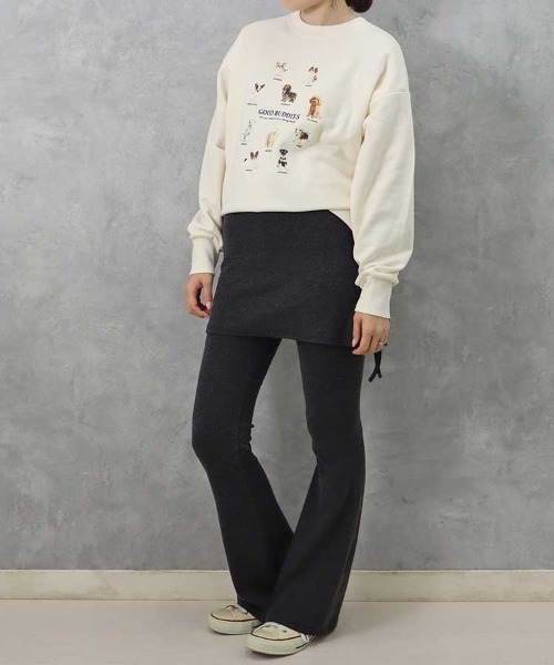 Bleu Bleuet（ブルーブルーエ）の「le petale GOOD BUDDIES DOGスウェット（スウェット・レディース・グレー/アイボリー・FREE）」の4枚目の写真