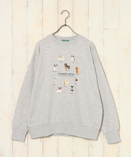 Bleu Bleuet（ブルーブルーエ）の「le petale GOOD BUDDIES DOGスウェット（スウェット・レディース・グレー/アイボリー・FREE）」の12枚目の写真