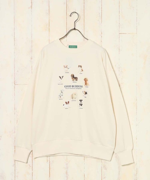 Bleu Bleuet（ブルーブルーエ）の「le petale GOOD BUDDIES DOGスウェット（スウェット・レディース・グレー/アイボリー・FREE）」の10枚目の写真