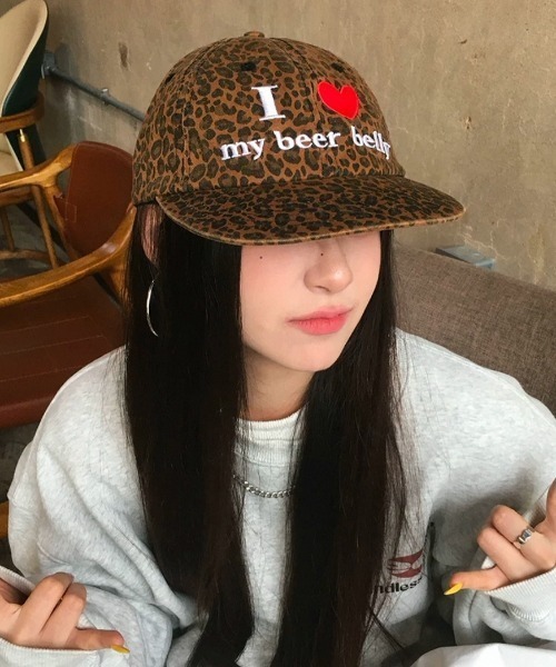 セール】【選べる2柄】 i love刺繍ロゴフラットバイザーキャップ