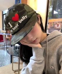 SHEENA（シーナ）の「【選べる2柄】 i love刺繍ロゴフラットバイザーキャップ（キャップ）」