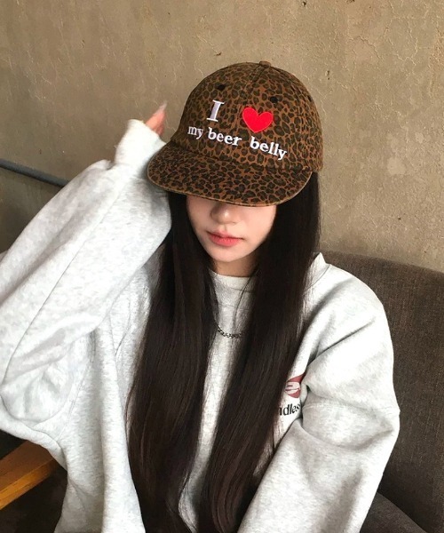 セール】【選べる2柄】 i love刺繍ロゴフラットバイザーキャップ