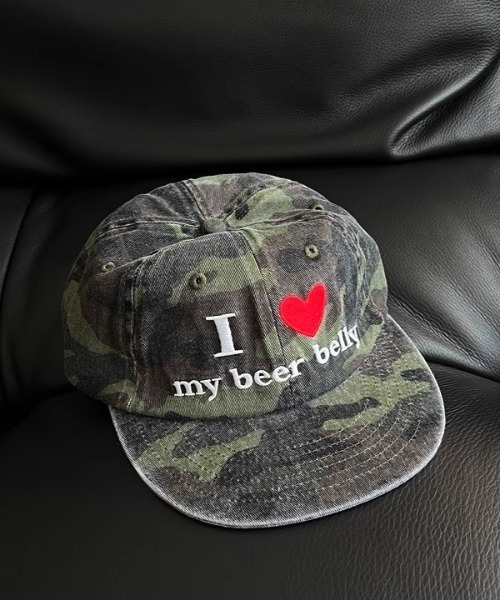 セール】【選べる2柄】 i love刺繍ロゴフラットバイザーキャップ