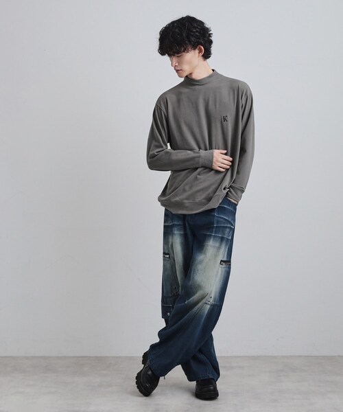 tk.TAKEO KIKUCHI(ティーケータケオキクチ)の「モイスチャースムースモックネックカットソー(Tシャツ/カットソー・メンズ・ホワイト/ブラック/グレー・02/03/04)」の13枚目の写真