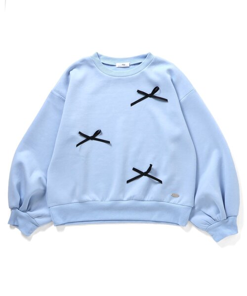 algy（アルジー）の「りぼんトレーナー（スウェット・キッズ・グレー/オフホワイト/サックスブルー・XX-SMALL/X-SMALL/MEDIUM/SMALL）」の3枚目の写真