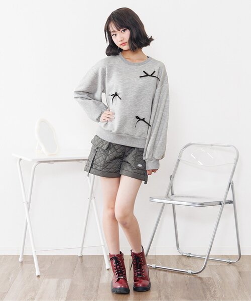 algy（アルジー）の「りぼんトレーナー（スウェット・キッズ・グレー/オフホワイト/サックスブルー・XX-SMALL/X-SMALL/MEDIUM/SMALL）」の5枚目の写真