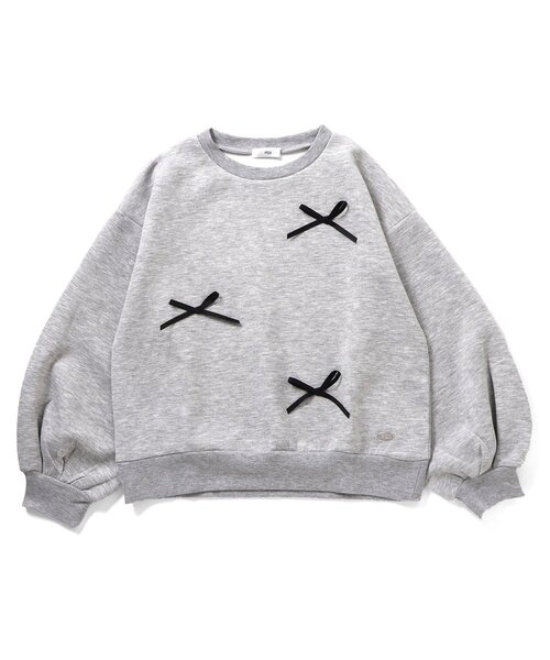 algy（アルジー）の「りぼんトレーナー（スウェット・キッズ・グレー/オフホワイト/サックスブルー・XX-SMALL/X-SMALL/MEDIUM/SMALL）」の4枚目の写真