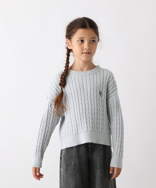 GLOBAL WORK（グローバルワーク）の「メルティ襟付きケーブルプルオーバー/593433（ニット/セーター・キッズ・グレー/ネイビー・140cm/130cm/150cm/160cm）」の20枚目の写真