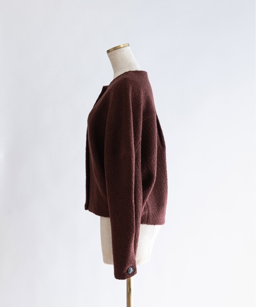 EN NEUME(エンノイム)の「【Set Up】Boucle Cocoon Wool Jacket(ノーカラージャケット・レディース・ベージュ/ブラウン/アイボリー・FREE)」の7枚目の写真