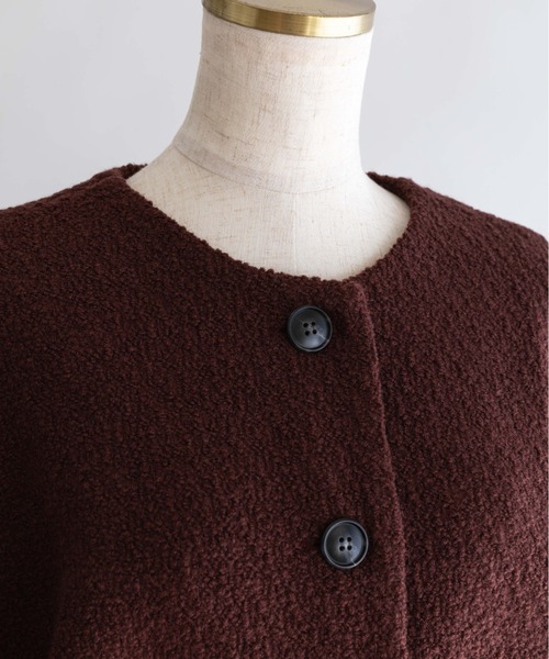 EN NEUME(エンノイム)の「【Set Up】Boucle Cocoon Wool Jacket(ノーカラージャケット・レディース・ベージュ/ブラウン/アイボリー・FREE)」の10枚目の写真