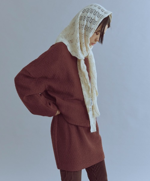 EN NEUME(エンノイム)の「【Set Up】Boucle Cocoon Wool Jacket(ノーカラージャケット・レディース・ベージュ/ブラウン/アイボリー・FREE)」の21枚目の写真