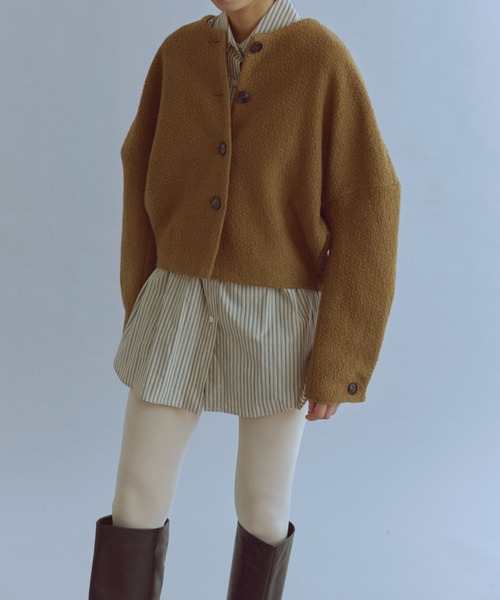 EN NEUME(エンノイム)の「【Set Up】Boucle Cocoon Wool Jacket(ノーカラージャケット・レディース・ベージュ/ブラウン/アイボリー・FREE)」の20枚目の写真