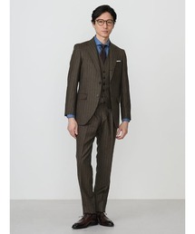 Perfect Suit FActory（パーフェクトスーツファクトリー）の「【JOHN FOSTER(ジョン・フォスター)】スリーピーススーツ アーバン チェック&グレー チェック&ブラウン ストライプ&カーキ ストライプ&グレー（スーツセット）」