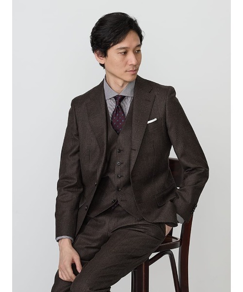Perfect Suit FActory(パーフェクトスーツファクトリー)の「【JOHN FOSTER(ジョン・フォスター)】スリーピーススーツ アーバン チェック&グレー/チェック&ブラウン/ストライプ&カーキ/ストライプ&グレー(スーツセット・メンズ・ブラウン/チャコールグレー/カーキ/グレー系その他・A5/AB5/A6/AB6)」の4枚目の写真