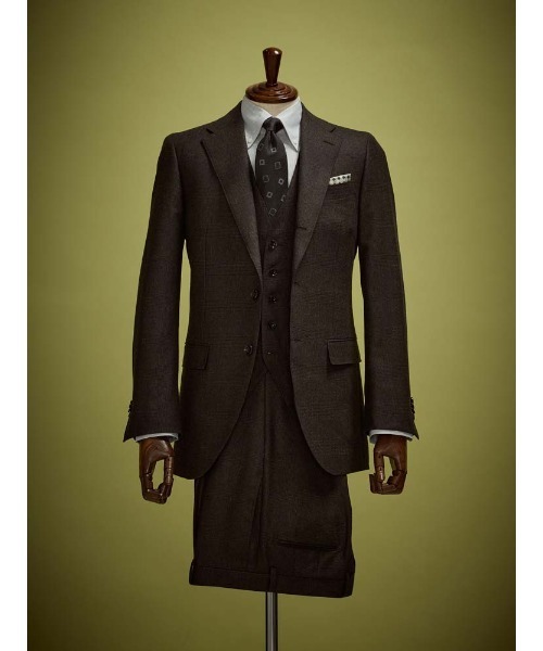 Perfect Suit FActory(パーフェクトスーツファクトリー)の「【JOHN FOSTER(ジョン・フォスター)】スリーピーススーツ アーバン チェック&グレー/チェック&ブラウン/ストライプ&カーキ/ストライプ&グレー(スーツセット・メンズ・ブラウン/チャコールグレー/カーキ/グレー系その他・A5/AB5/A6/AB6)」の2枚目の写真
