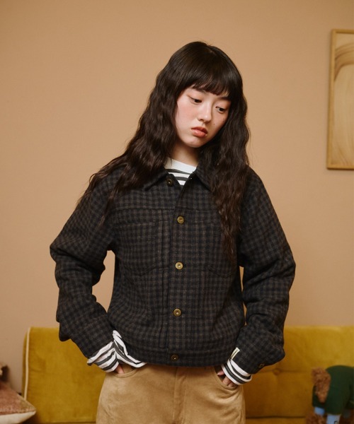 common gull products.（コモンガルプロダクツ）の「カバーオール、かさこそと。（カバーオール・レディース・ピンク系/ネイビー/杢グレー・LARGE/MEDIUM/SMALL）」の2枚目の写真