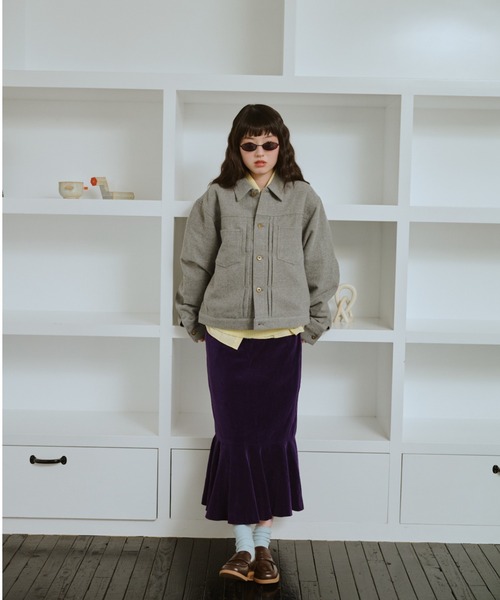 common gull products.（コモンガルプロダクツ）の「カバーオール、かさこそと。（カバーオール・レディース・ピンク系/ネイビー/杢グレー・LARGE/MEDIUM/SMALL）」の4枚目の写真