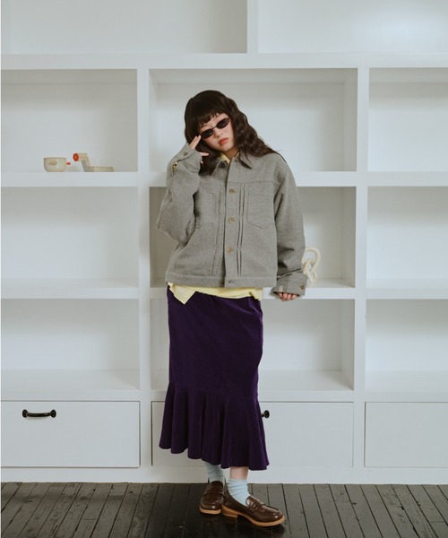 common gull products.（コモンガルプロダクツ）の「カバーオール、かさこそと。（カバーオール・レディース・ピンク系/ネイビー/杢グレー・LARGE/MEDIUM/SMALL）」の6枚目の写真