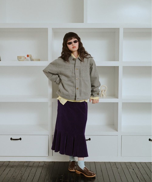 common gull products.（コモンガルプロダクツ）の「カバーオール、かさこそと。（カバーオール・レディース・ピンク系/ネイビー/杢グレー・LARGE/MEDIUM/SMALL）」の8枚目の写真