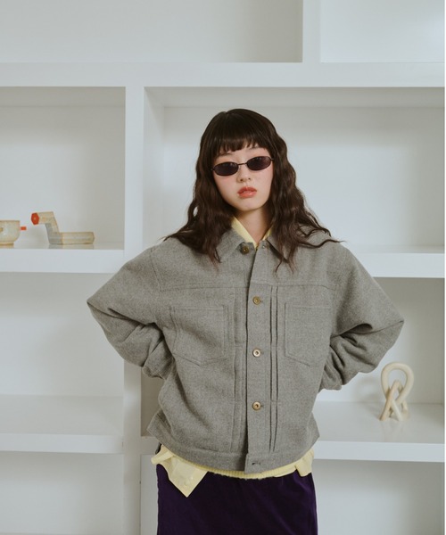 common gull products.（コモンガルプロダクツ）の「カバーオール、かさこそと。（カバーオール・レディース・ピンク系/ネイビー/杢グレー・LARGE/MEDIUM/SMALL）」の9枚目の写真