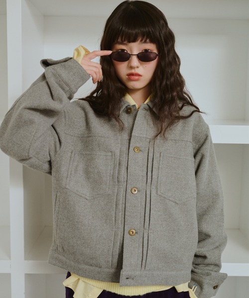 common gull products.（コモンガルプロダクツ）の「カバーオール、かさこそと。（カバーオール・レディース・ピンク系/ネイビー/杢グレー・LARGE/MEDIUM/SMALL）」の12枚目の写真