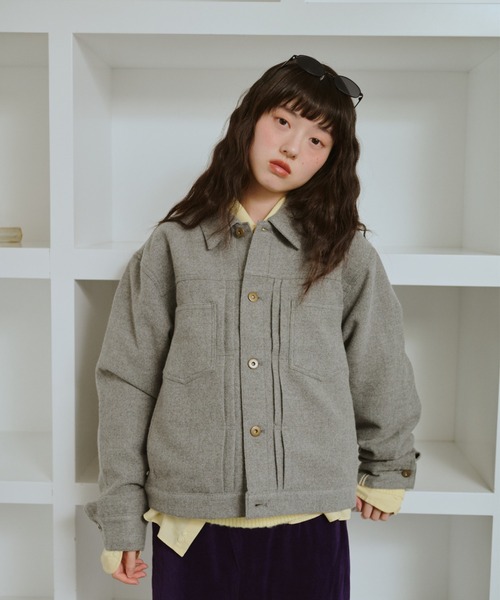 common gull products.（コモンガルプロダクツ）の「カバーオール、かさこそと。（カバーオール・レディース・ピンク系/ネイビー/杢グレー・LARGE/MEDIUM/SMALL）」の14枚目の写真