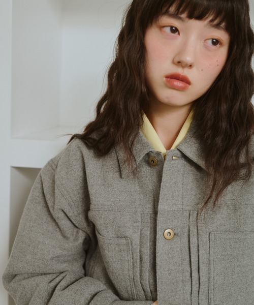 common gull products.（コモンガルプロダクツ）の「カバーオール、かさこそと。（カバーオール・レディース・ピンク系/ネイビー/杢グレー・LARGE/MEDIUM/SMALL）」の16枚目の写真