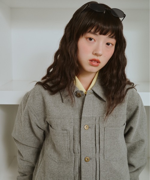common gull products.（コモンガルプロダクツ）の「カバーオール、かさこそと。（カバーオール・レディース・ピンク系/ネイビー/杢グレー・LARGE/MEDIUM/SMALL）」の18枚目の写真