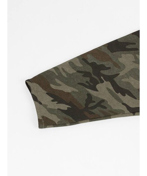 :ETHROF(イーサオブ)の「CAMOUFLAGE FRONT CURVE LONG SLEEVE TOPS(Tシャツ/カットソー・レディース・カーキ/グレー・FREE)」の9枚目の写真