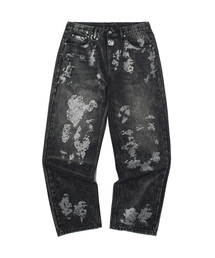 WKNDRS（ウィーキャンドース）の「SKULL COATED DENIM PANTS (BLACK)（デニムパンツ・レディース）」