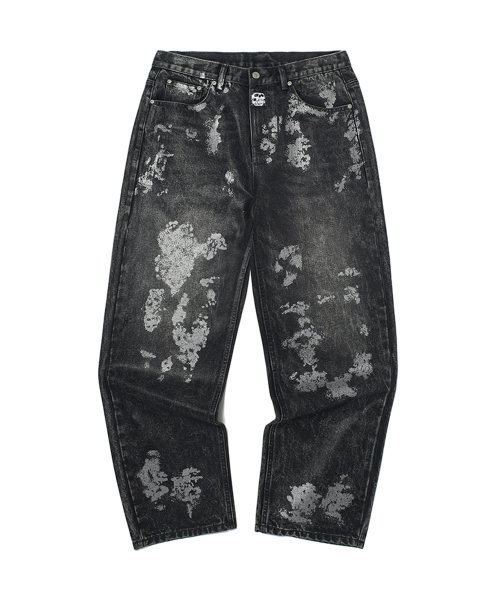 WKNDRS(ウィーキャンドース)の「SKULL COATED DENIM PANTS (BLACK)(デニムパンツ・レディース・その他・MEDIUM/LARGE/X-LARGE)」の1枚目の写真